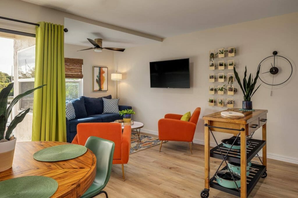Vacation Rental Design for the Win - Unique and fun before and after pic